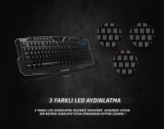 Rampage KB-R7 Siyah USB Işıklandırmalı Q Oyuncu Klavyesi