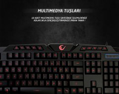 Rampage KB-R7 Siyah USB Işıklandırmalı Q Oyuncu Klavyesi
