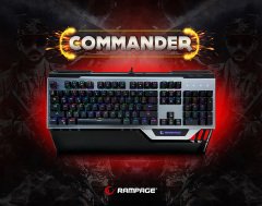 Rampage KB-RX92 COMMANDER Full RGB Ledli USB 2*Usb Hub Oyuncu Q Multimedia Aluminyum Mekanik Klavye