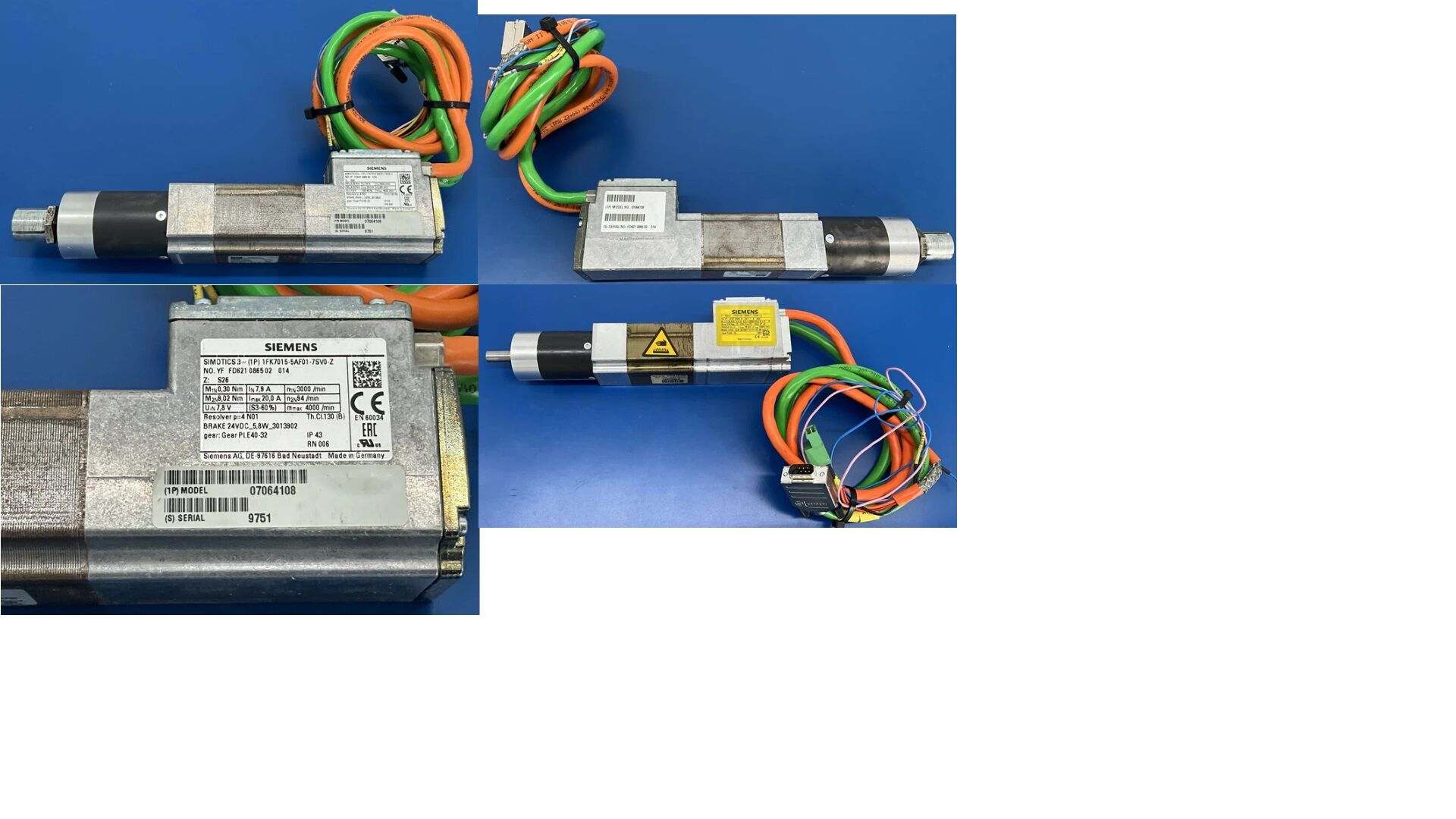 SIEMENS 07064108 DRIVE MOTOR TT SIMOTICS 1FK7015-5AF01-7SV0-Z