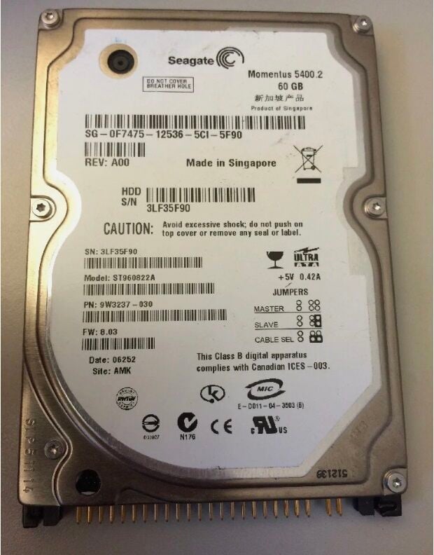 Seagate ST960822A - 60GB 5.4K IDE 2.5'' Hard Drive