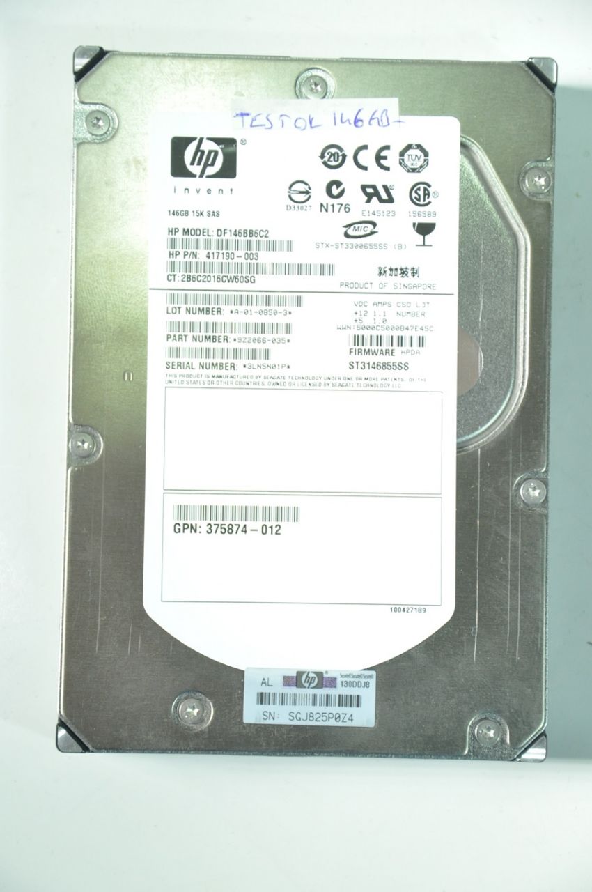 HP SAS 146GB ST3146855SS DF146BB6C2 417190-003 375874-012 3.5'' 15000RPM SCSI HDD