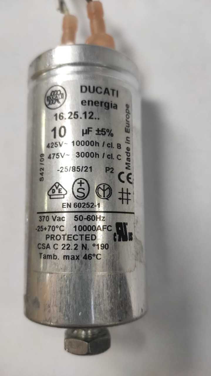 Ducati Energia Motor Capacitor 10uF 425VAC 475V
