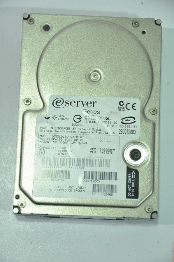 IBM 80 PIN 9.1GB IC35L018VCDY10-0 08K0264 3.5'' 10000RPM SCSI HDD