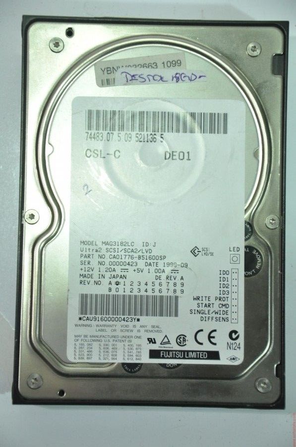 FUJITSU 80 PIN 18GB MAG3182LC 3.5'' 10000RPM SCSI HDD