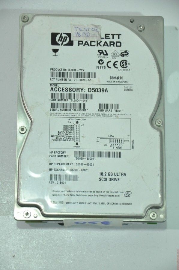 HP 80 PIN 18GB D5039A 3.5'' 7200RPM SCSI HDD