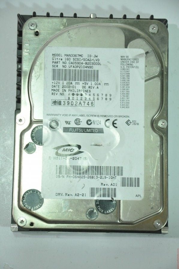FUJITSU 80 PIN 36GB MAN3367MC 3.5'' 10000RPM SCSI HDD