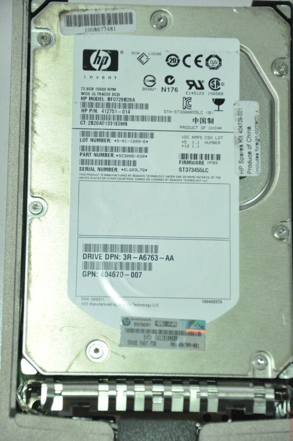 HP 80 PIN 73GB BF0728B26A 412751-014 3.5'' 15000RPM SCSI HDD