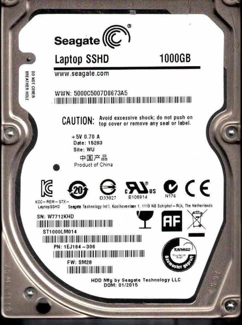 Seagate Laptop Thin SSHD 1TB+8 GB ST1000LM014 2,5'' Hard Disk
