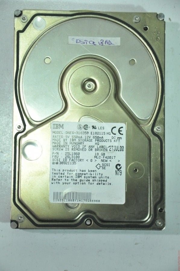 IBM 68 PIN 18GB DNES-318350 25L1860 25L3100 3.5'' 7200RPM SCSI HDD