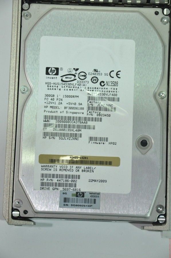 HP FIBER CHANNEL 300GB BF300D6188 0B23450 3.5'' 15000RPM SCSI HDD