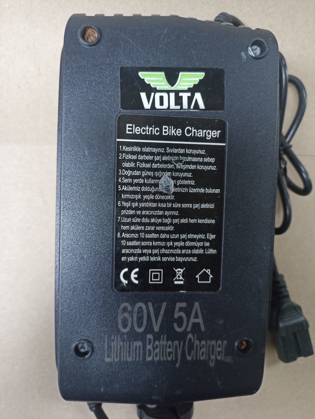 Volta 60V 5A Elektrikli Bisiklet Scooter  Şarj Adaptörü