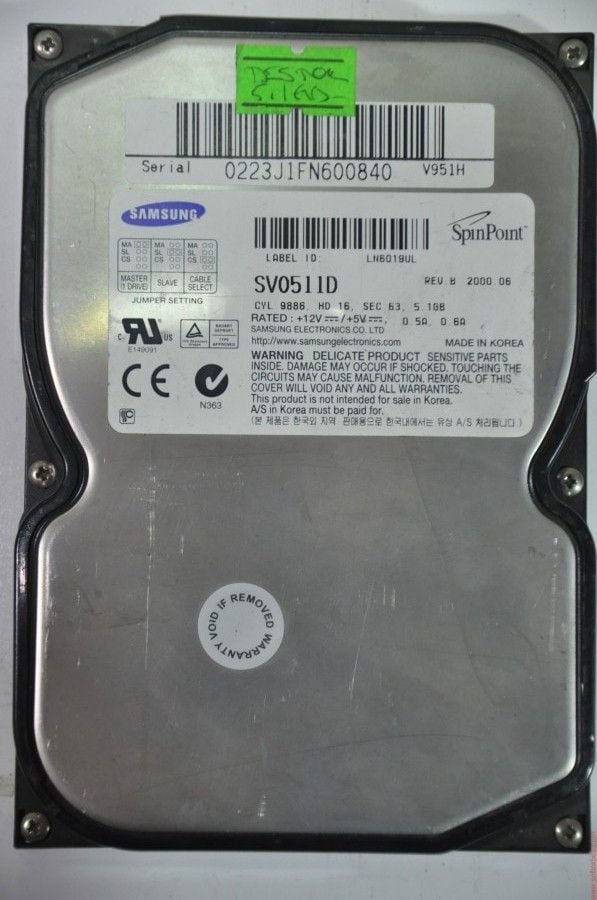 SAMSUNG IDE 5.1GB SV0511D 3.5'' 5400RPM HDD