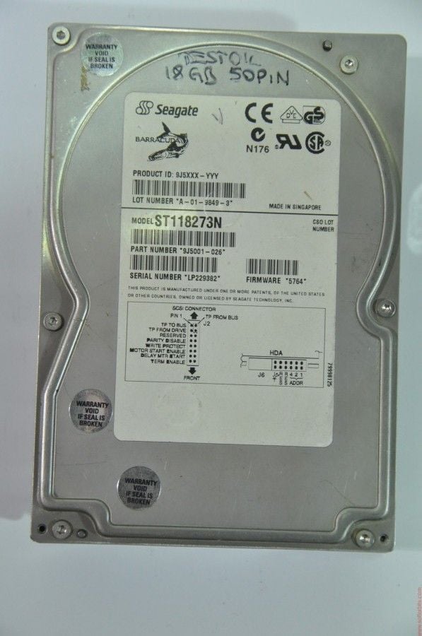 SEAGATE 50 PIN 18GB ST118273N 7200RPM 3.5'' SCSI HDD